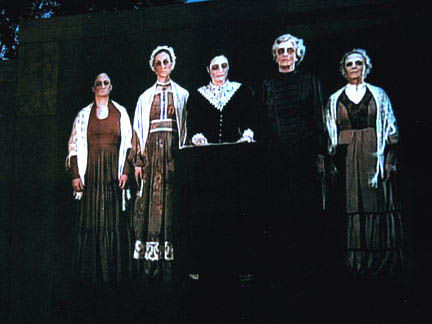 still of Elizabeth Cady Stanton and friends from "The Ghosts of Seneca Falls"